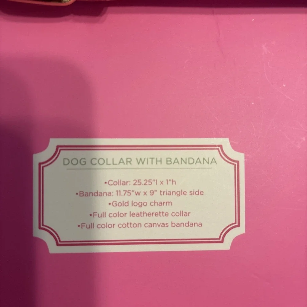 Lilly Pulitzer Dog Pet Collar & Bandana Splender In The Sand Print Size M/L NEW